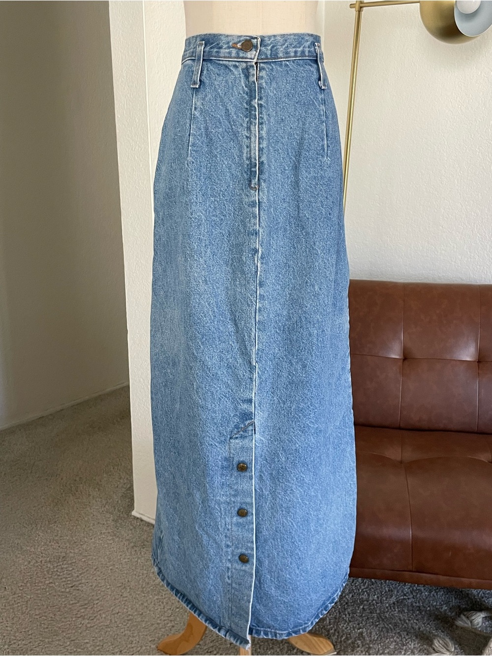 Vintage Hunt Club Western Cowgirl Denim Maxi Skirt